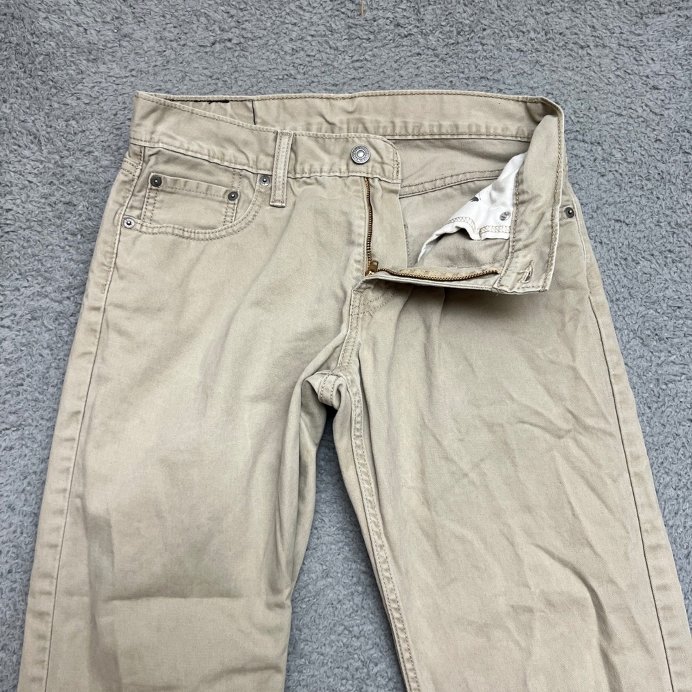 Levi 514 Chino Pants Mens 30x32 Straight Fit Tan Excellent Khaki Twill Business